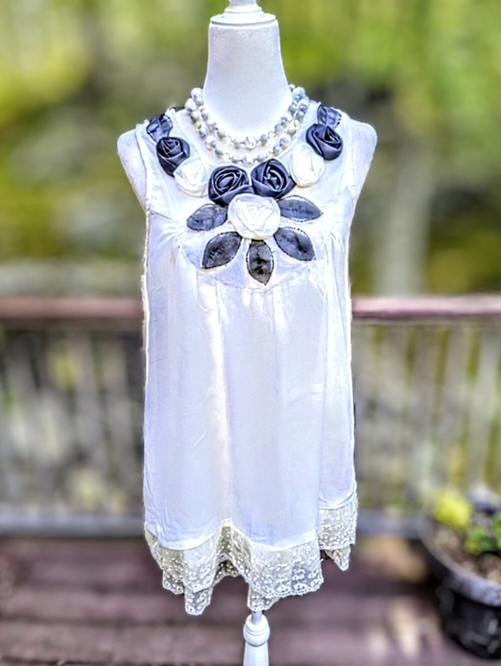 Pussycat London White Floral Appliqué Tunic